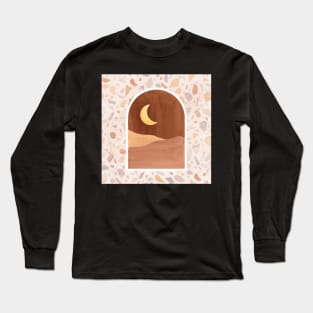 Boho moonlight in terrazzo arch Long Sleeve T-Shirt